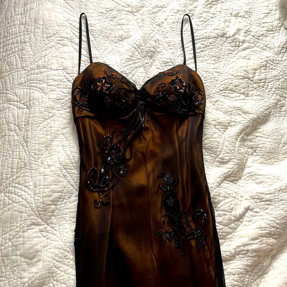 [Scala] Silk backless slip dress